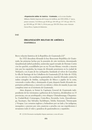 Organización militar de América - Guatemala