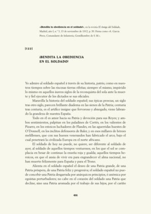 ¡Bendita la obediencia en el soldado!