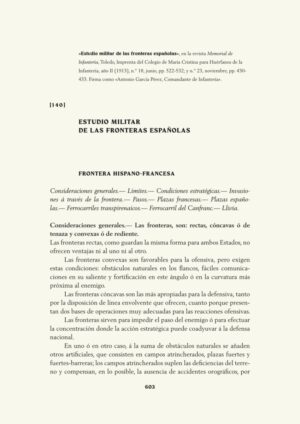 Estudio militar de las fronteras españolas