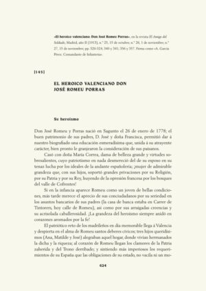 El heroico valenciano: Don José Romeu Porras