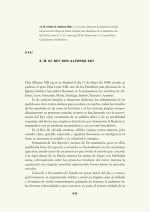 S. M. el Rey D. Alfonso XIII