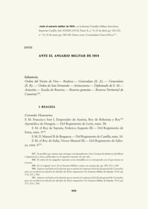 Ante el anuario militar de 1914