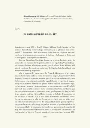 El matrimonio de S.M. el Rey