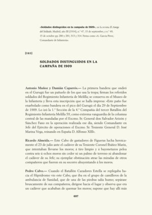 Soldados distinguidos en la campaña de 1909
