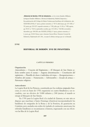Historial de Borbón, XVII de Infantería