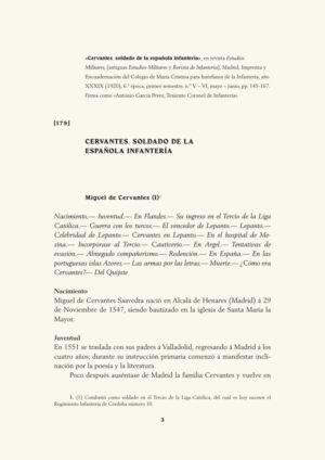 Cervantes, soldado de la española infantería