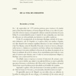 De la vida de Cervantes. Recuerdos y fechas