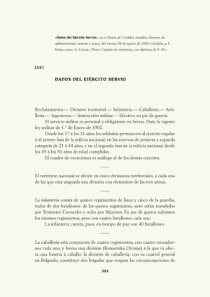 Datos del Ejército Servio