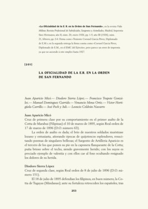 La Oficialidad de la E. R. en la Orden de San Fernando