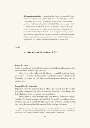 El Infantado de Castilla