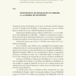 Conveniencia de establecer en Córdoba la Academia de Infantería