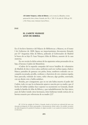 El Cadete Vázquez y Afán de Ribera