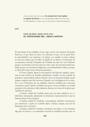 El centenario del Gran Capitán.  La opinión del ejército