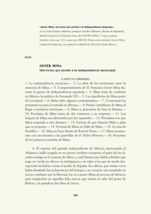Javier Mina, servicios que prestó a la independencia mejicana