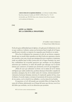 Ante la fiesta de la española infantería