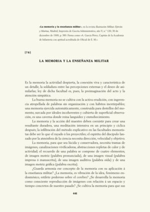 La memoria y la enseñanza militar
