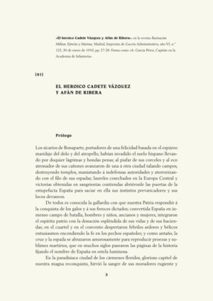 El heroico Cadete Vázquez y Afán de Ribera