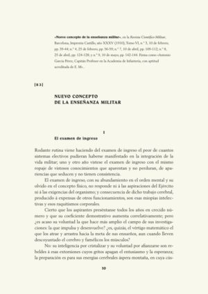 Nuevo concepto de la enseñanza militar