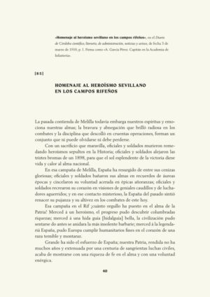 Homenaje al heroísmo sevillano en los campos rifeños