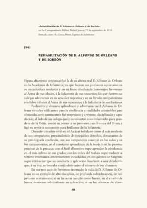 Rehabilitación de D. Alfonso de Orleans y de Borbón