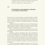 Conveniencia de establecer en Córdoba la Academia de Infantería